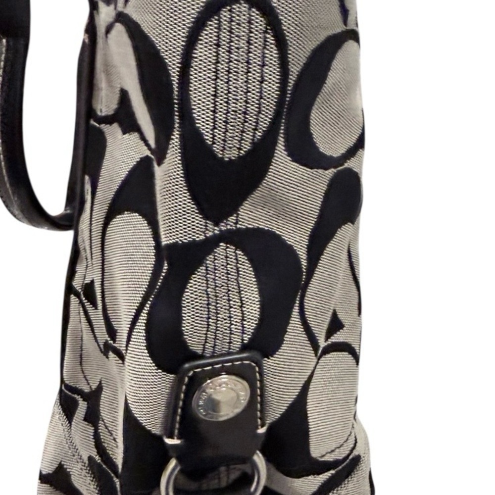 Coach Kyra Signature large beige and black canvas tote F18855 - Picture 11 of 13